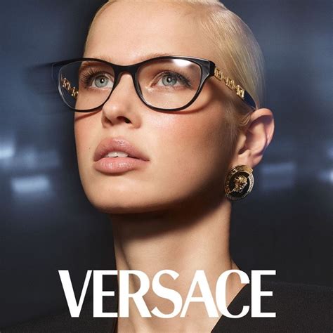 wearing versace glasses|clear Versace glasses on face.